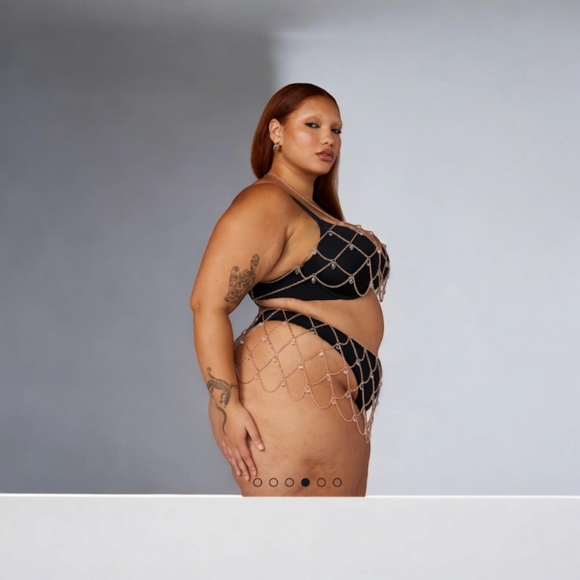 SAVAGE X FENTY CRYSTAL CRUSH CHAIN BRALETTE- ROSE GOLD SIZE  (1X-3X) - Picture 5 of 9